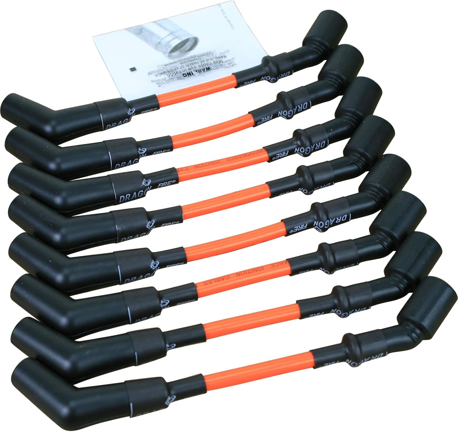 AIP Electronics Dragon FIRE Performance Street Series Orange 8.5mm Low Ohm Spark Plug Wire Set Compatible with 1997-2019 Chevrolet Cadillac Pontiac LS 5.3L 5.7L 6.0L 6.2L 7.0L V8 OEM Fit PWJ258-O