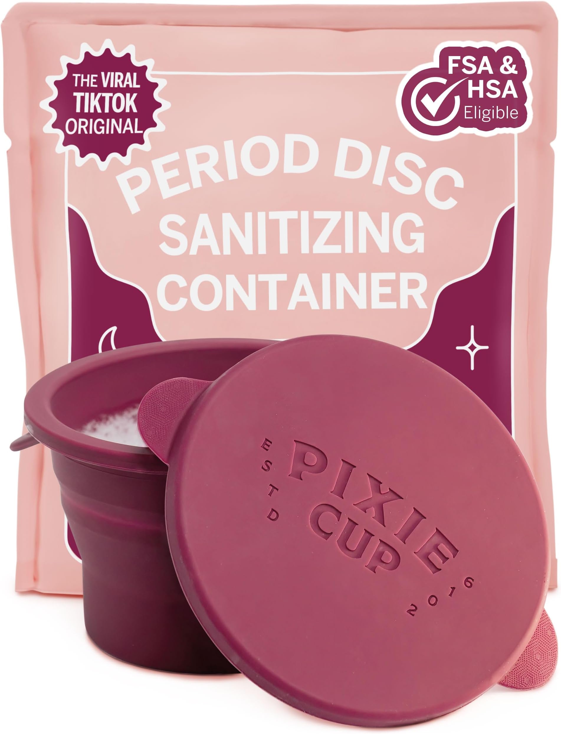 Public Toilet Menstrual Carry Cup - Collapsible Cleaner Container for Cleaning Menstrual Cups and Discs - Microwave Safe - Foldable for Travel - Sterile Cleaning Case Holder for Menstrual Cups