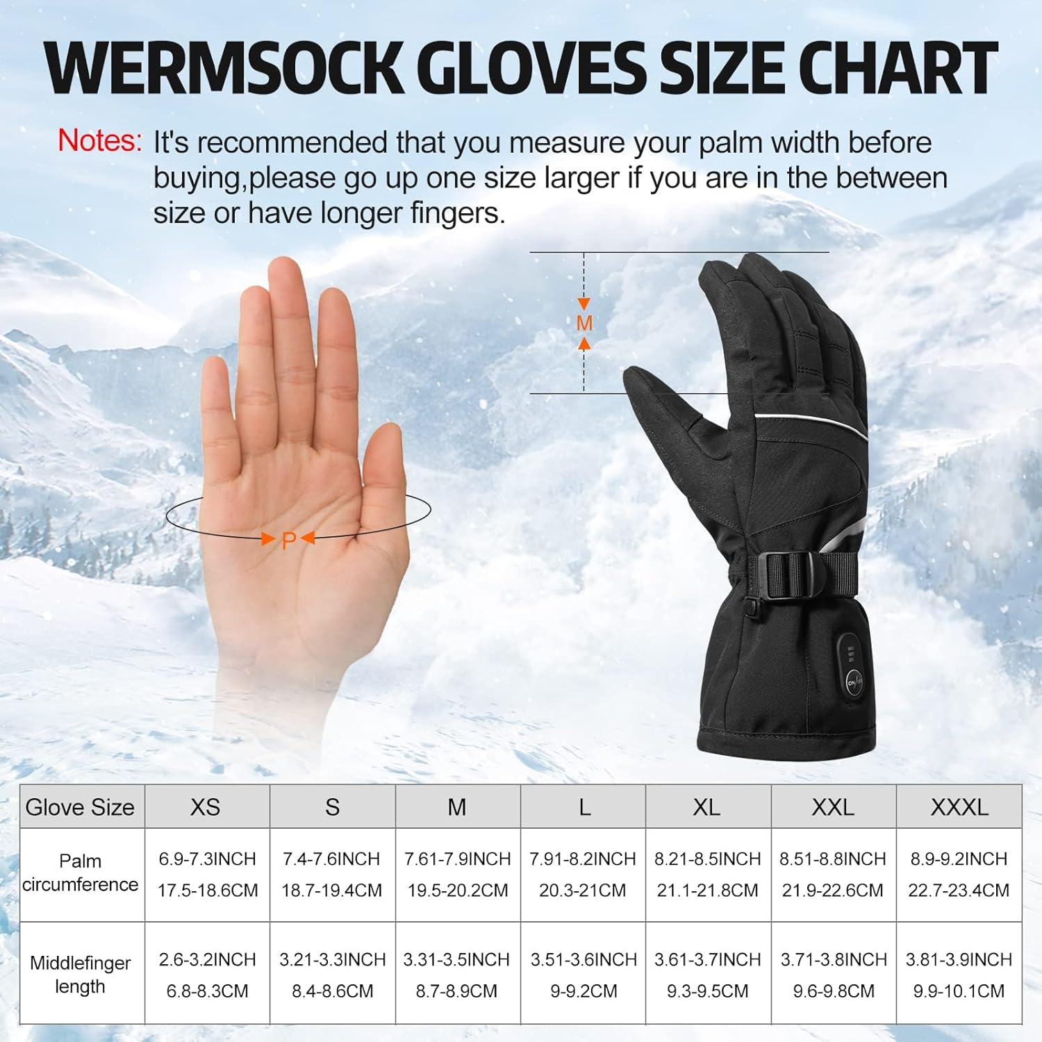 Heated Gloves for Men,Electric Battery Heated Ski Gloves,Touchscreen Waterproof Heating Gloves for Winter Outdoors Skiing Snow Motorcycle Fishing Hunting - Image 2