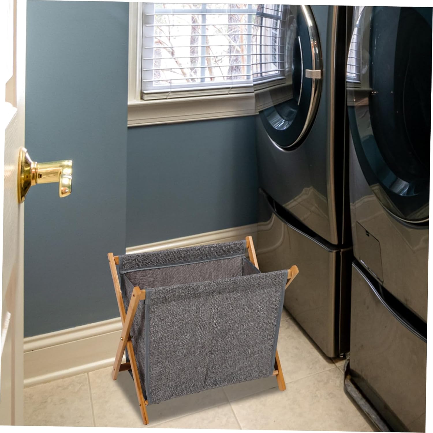 Foldable Laundry Basket for Dorm Home Space-saving Clothes Hamper with Multi-purpose Storage for Dirty Clothes Books for Bathroom Laundry Living Gray Small