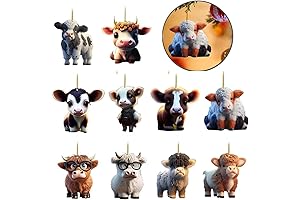 Cute Cartoon Cow Decorative Hanging Ornament for Christmas Tree and Home Decor