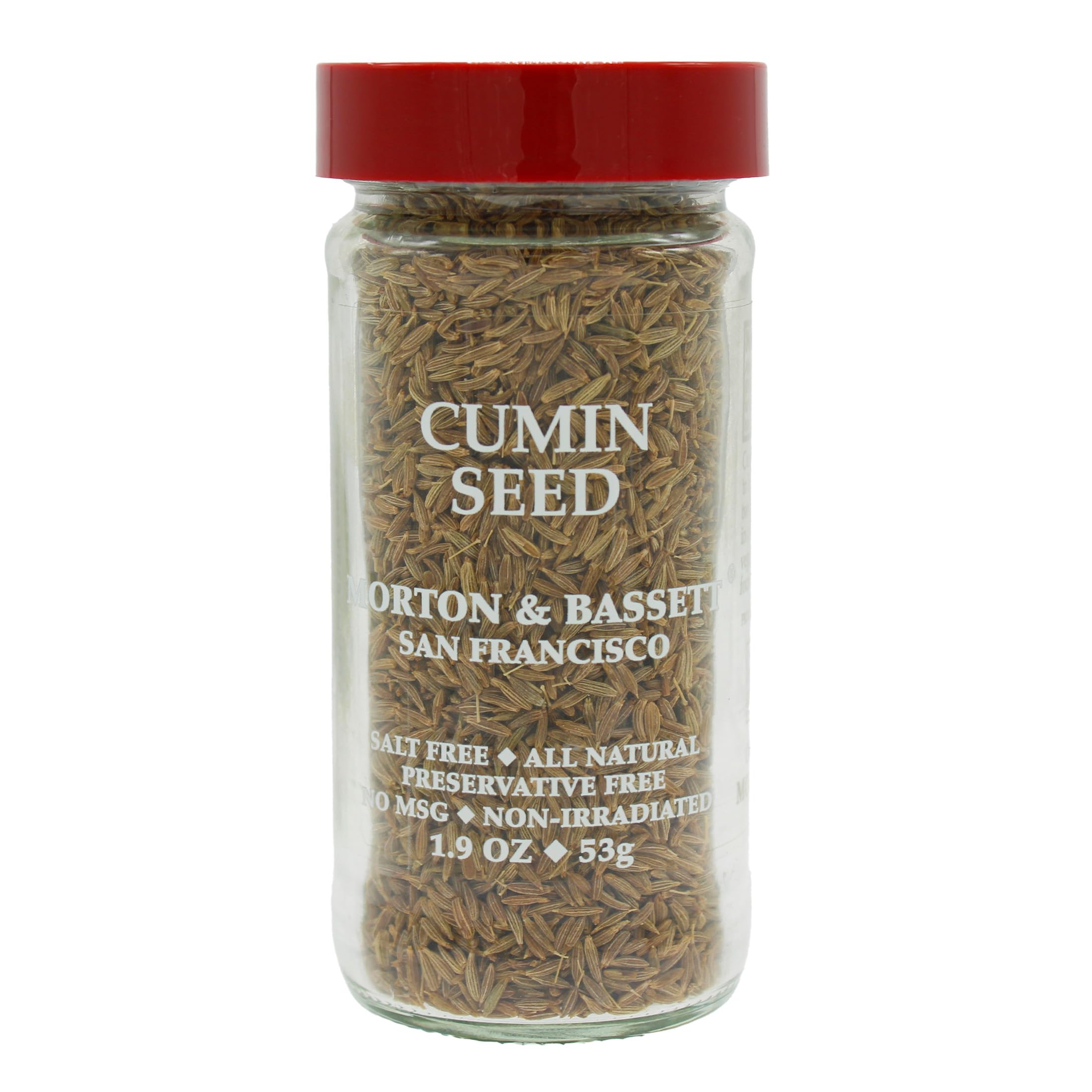 Morton & Bassett Cumin Seed | Warm, Earthy Flavor for Indian, Mexican & Mediterranean Cooking | Gluten Free, Salt Free, Non-GMO | 1.9 oz Jar