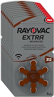 60x RAYOVAC Extra Advanced mit Active Core Technology 312 - die neuste Generation an Hörgerätebatterien