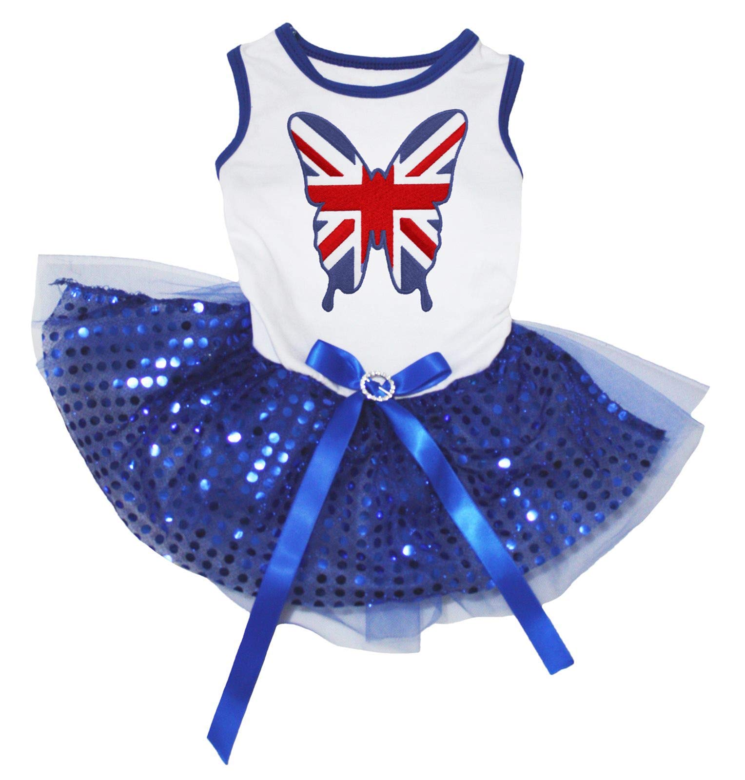 Robe pour chien coton bleu tutu à paillettes vêtement chiot
