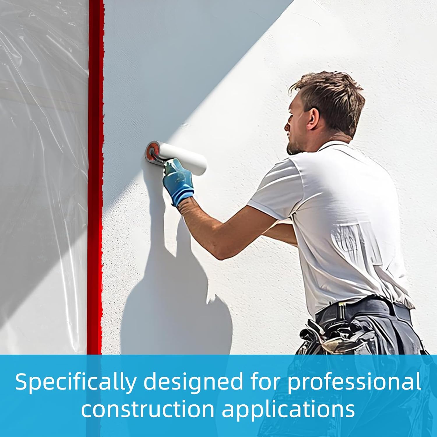 Red Stucco Tape, 2 Inch x 60 Yards x 36 Roll, UV-Resistant Stucco Tape, Waterproof Masking Tape for Home Renovation, Surface Protection, Tile Scratch Prevention
