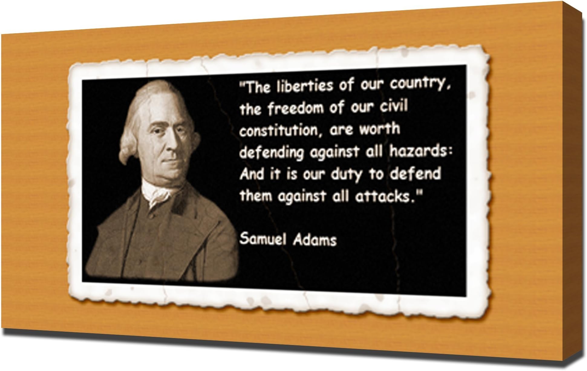 Samuel Adams Quotes 7 Canvas Art Print, 60 x 90 x 5 cm