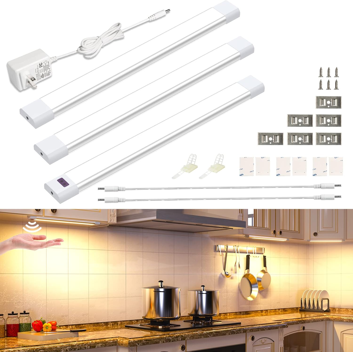 WOBANE LED Under Lighting, Plug in LED Light Bar with ETL