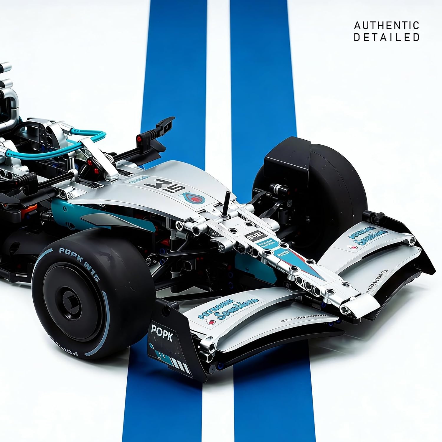 W15 F1 Race Car Model Kit, Building Set for Adults, 1:8 Scale Collectible Racing Car with Realistic Features, Home Display Décor, Great Birthdays Gift for F1 Fans, (1912PCS, A-MK6021)