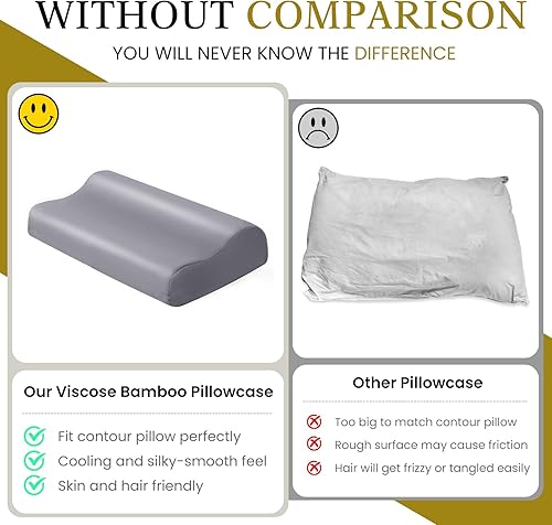 Miniatura 2 de Funda de almohada de contorno  Rayón derivado del bambú refrescante, funda de almohada cervical para cuello cervical, funda de almohada transpirable