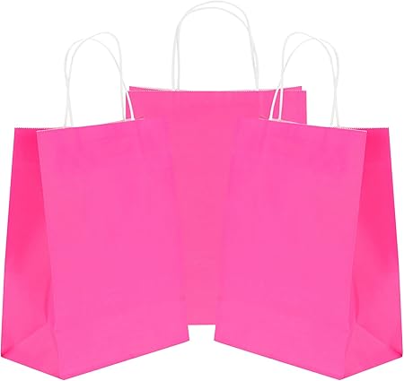 Amazon 手提 紙袋 クラフト 丸 紐 ピンク 一 セット 24 枚 Fiveseasonstuff 15 21 8 Cm ギフトバッグ 袋 文房具 オフィス用品