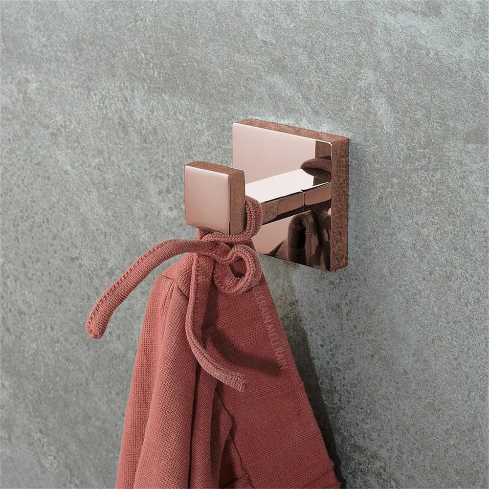 Accesorios de Hardware de baño de Oro Rosa Pulido Barra de Toalla de toallero de baño, Gancho de 1 Pieza, A