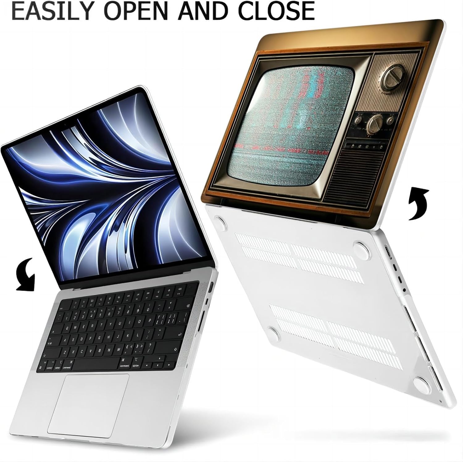 Compatible with MacBook Neo 13-inch, Hard Shell Case with Keyboard Cover and Screen Protector (A3404 A18 Pro chip, 2026 Release) - Retro TV MC23248