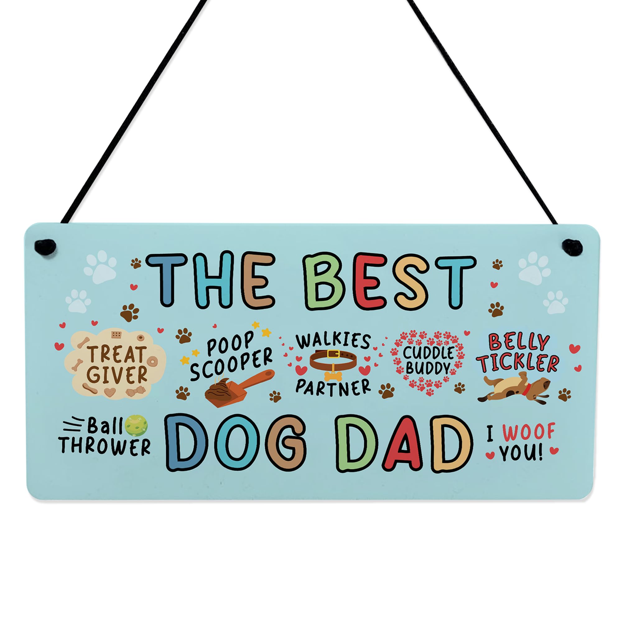 Red Ocean Funny Fathers Day Birthday Gift For The Best Dog Dad Gift Woof You For Dad Joke From Dog Puppy Novelty Owner Sign Keepsake