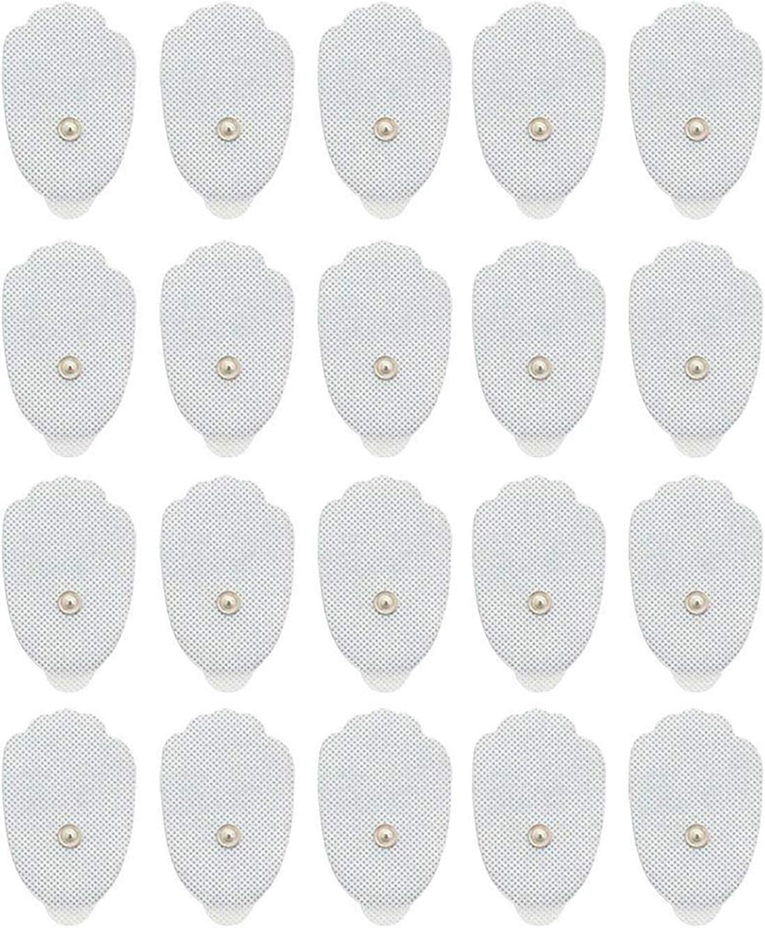 TENS Unit Replacement Electrode Pads - Replacement Electrode Gel Pads Accessories for TENS Unit Reusable Self-Adhesive Snap on 3.5mm TENS Unit Electrode Pads Pack of 20(10Pairs)