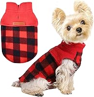 Vista 12 de Ropa de invierno para perro, chaleco de forro polar a cuadros para invierno, suéter suave para perros pequeños, medianos y gatos, ropa