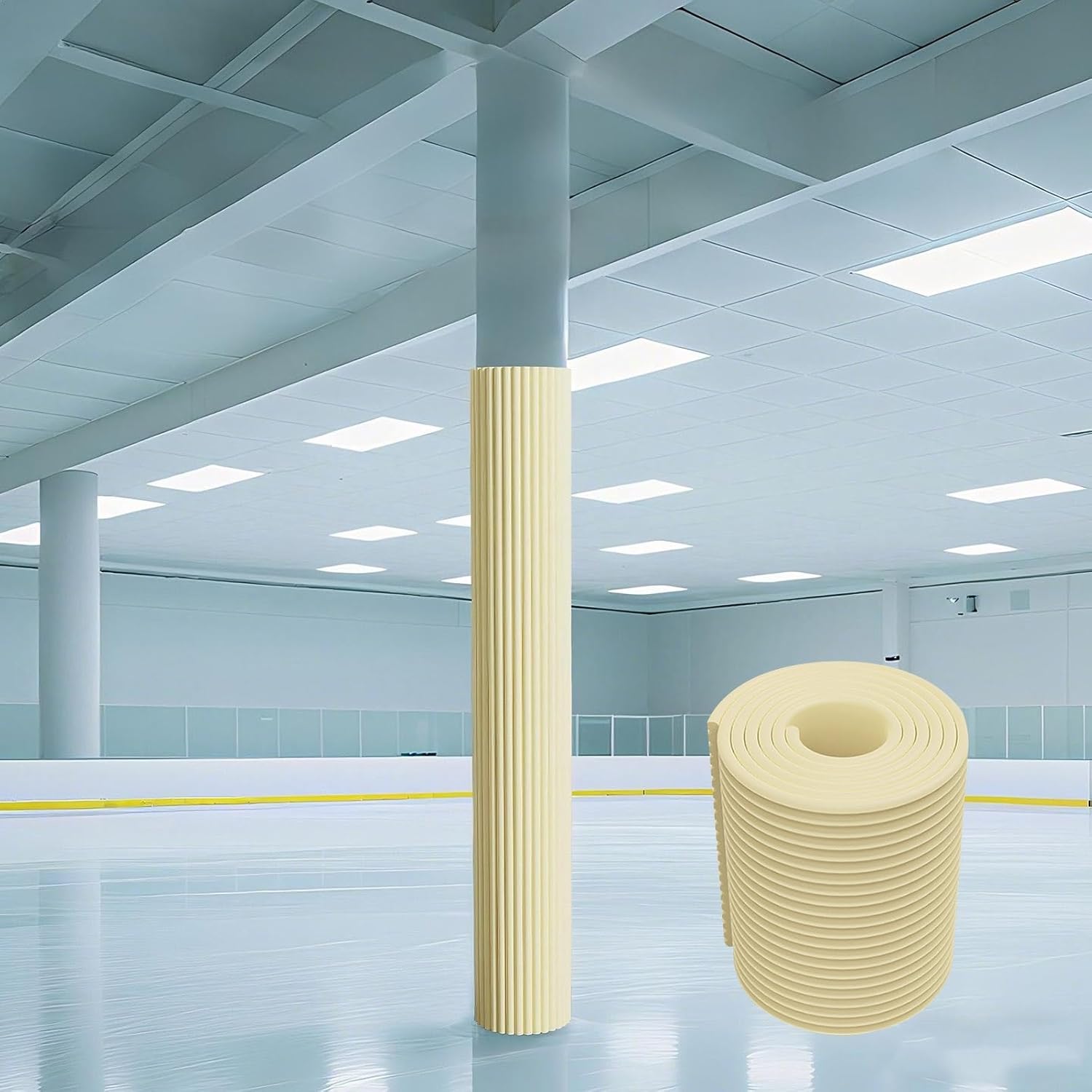 Outdoor Basketball Pole Padding, Anti Collision Wrap Around Pole Pads Self Adhesive Sponge Post Protection Padding for Columns, Cuttable