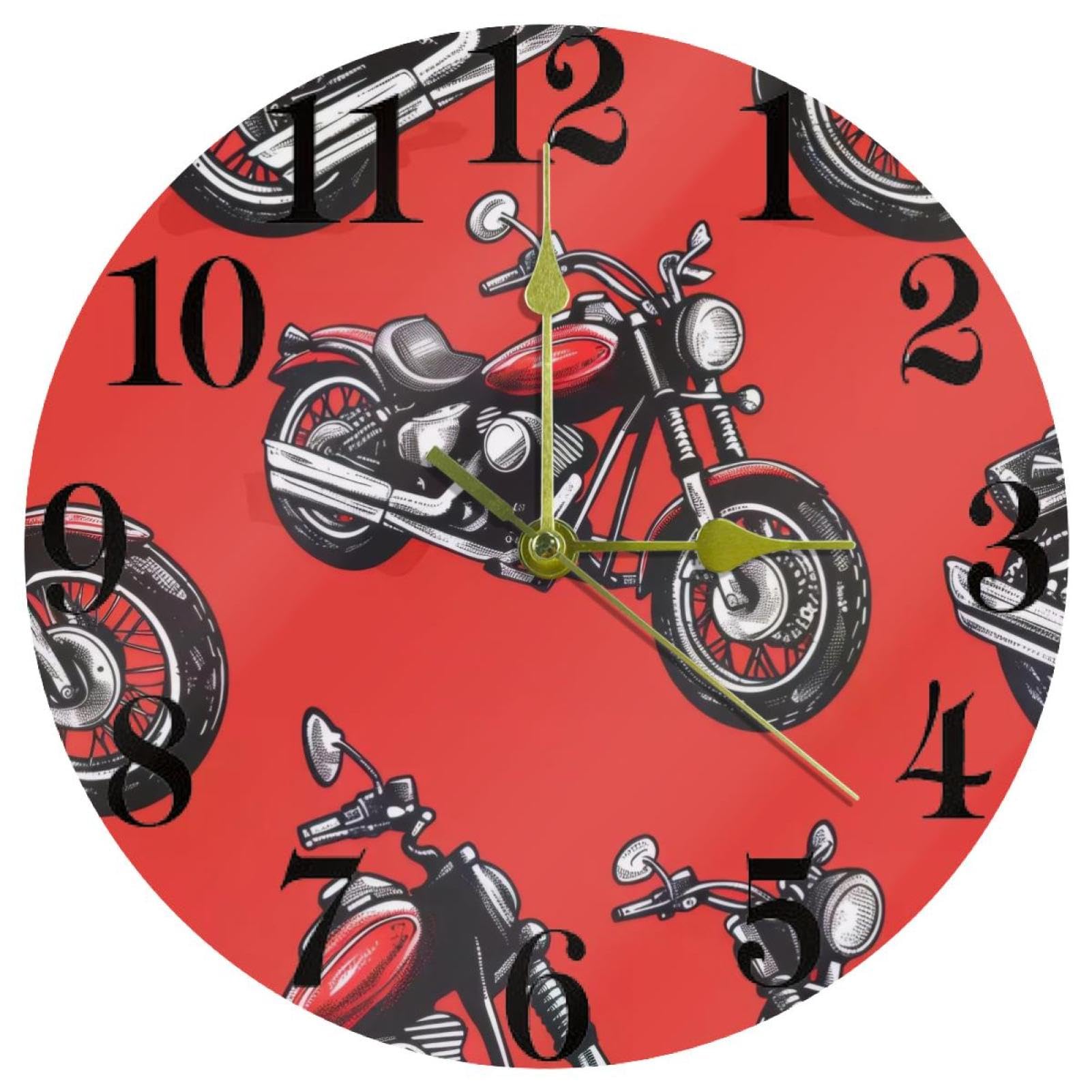 Horloge de cuisine ronde à quartz rouge pour réveiller la décoration de votre maison