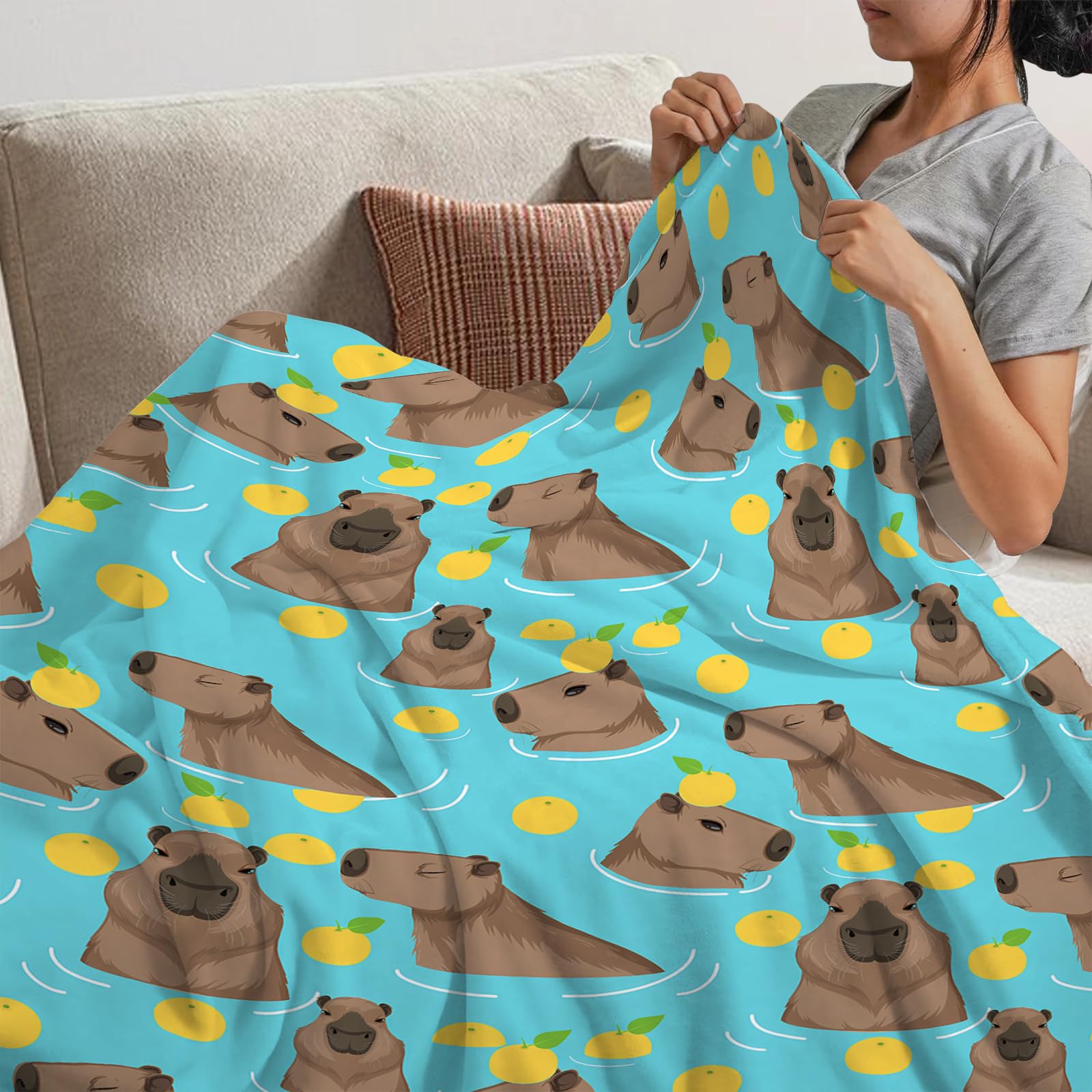 Gaakvrr Capybara Blankets for Kids Capybara Throw Blanket - Image 2