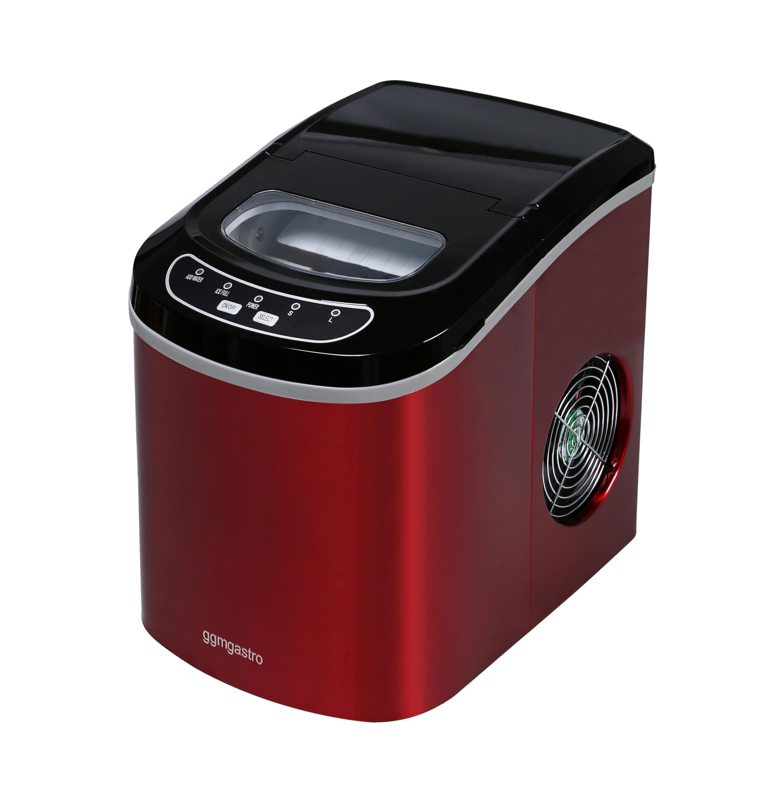 GGM Gastro | EBRH12 | Eiswürfelmaschine - Hohlzylinder - 12 kg/24 h - Rot