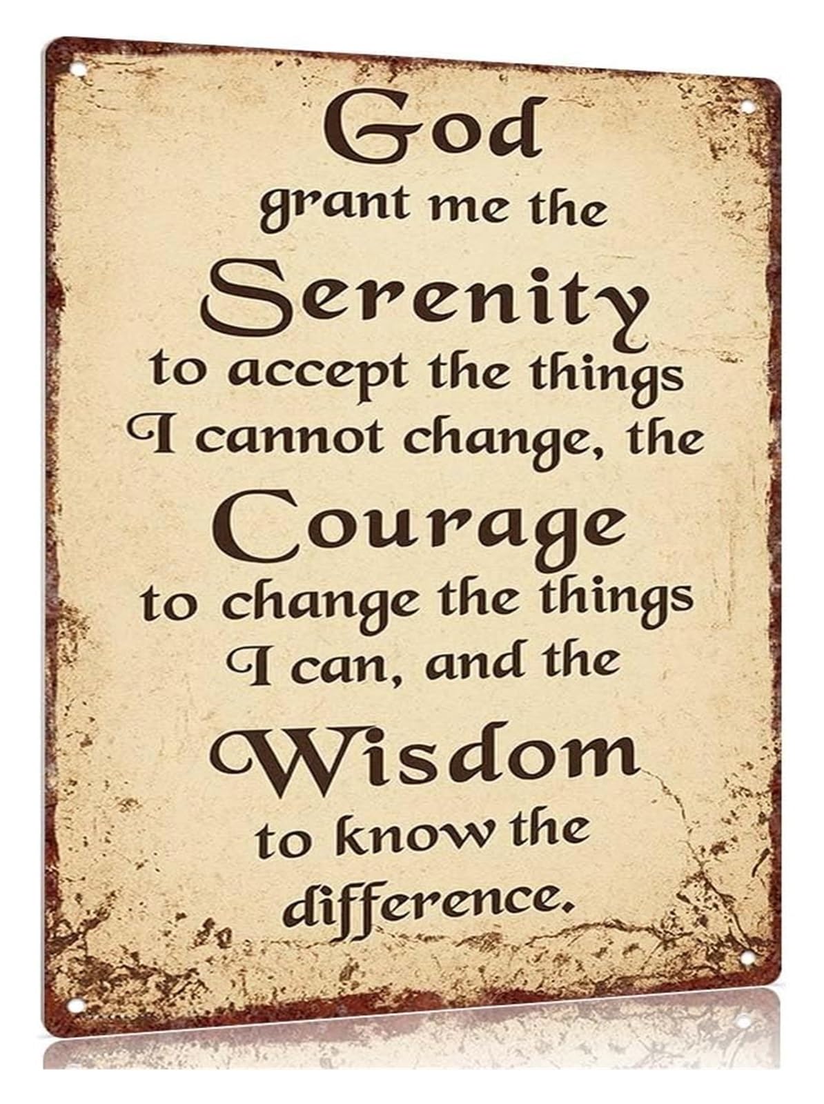 MQXFCZUX Tranquil Wisdom Metal Tin Sign Serenity Reminder Wall Decor Laundry Room Mudroom 8 X 12 inch