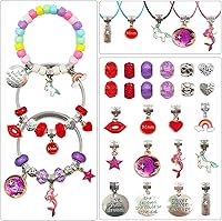 Vista 4 de leitait Kit de Fabricación de Pulseras de Juguetes para Niñas - Kit de Fabricación de Joyas con Dijes de 3000 Piezas, Rellenos para Canasta