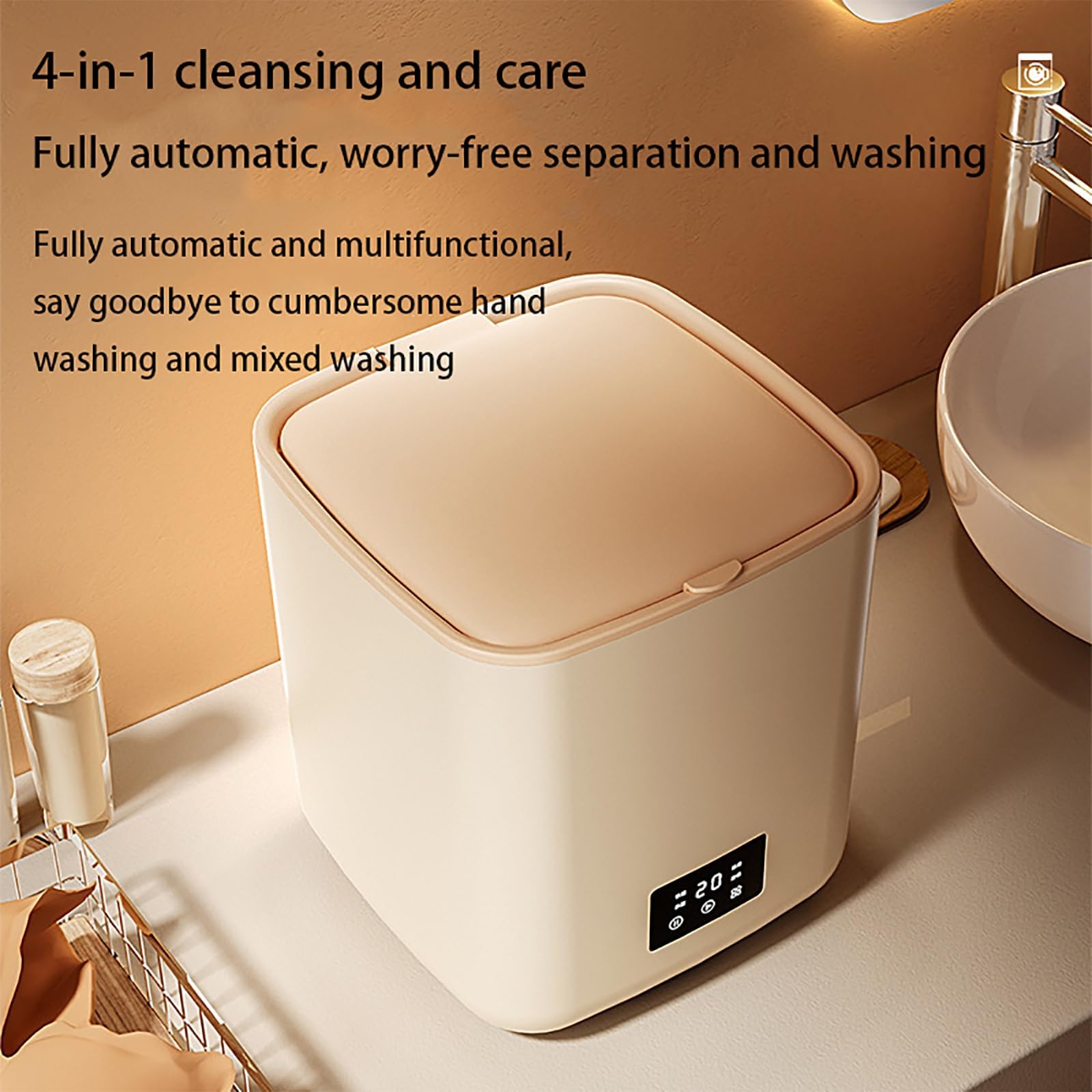 Lavatrice Portatile, Mini Lavatrice Potenziata Da 7 Litri, 4 Modalità Di Lavaggio, Con Cambio Automatico Dell'acqua E Centrifuga, Pulisce A Fondo Piccoli Oggetti, Per Biancheria Intima