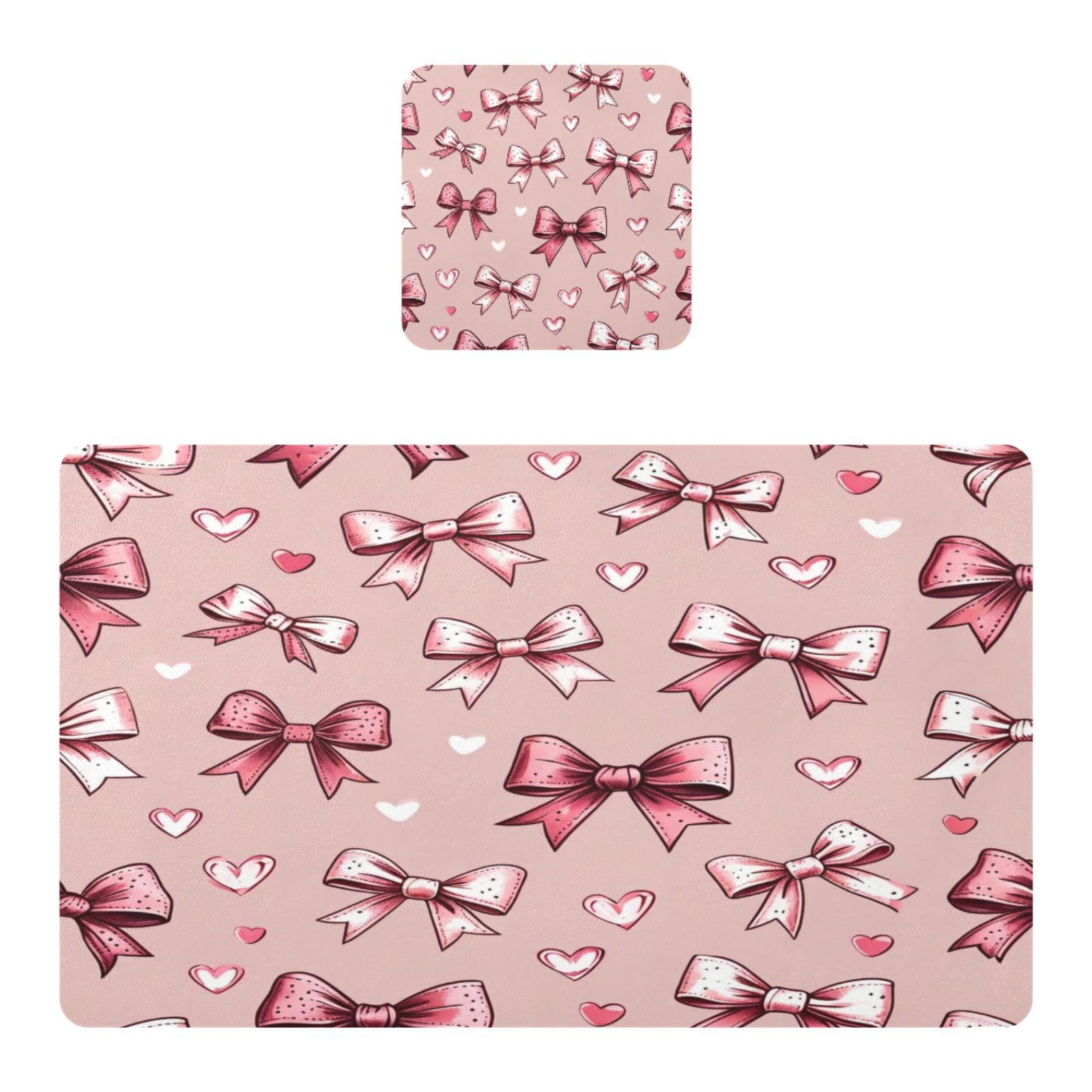 BURSTDDY Bows Placemat Waterproof Place Mat for Dining Table