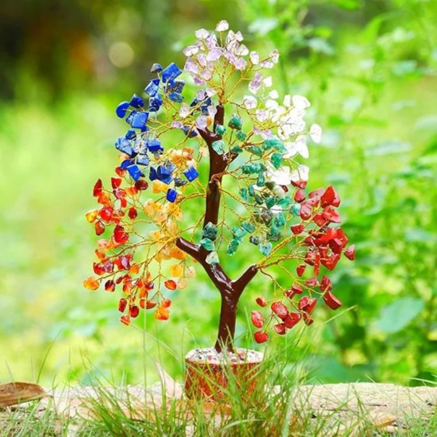 Crystal Tree for Positive Energy, Healing Crystal Artificial Trees for Home, Office, and Desk Decor, Handmade Bonsai Tree for Woman, Mom's Day and Birthdy