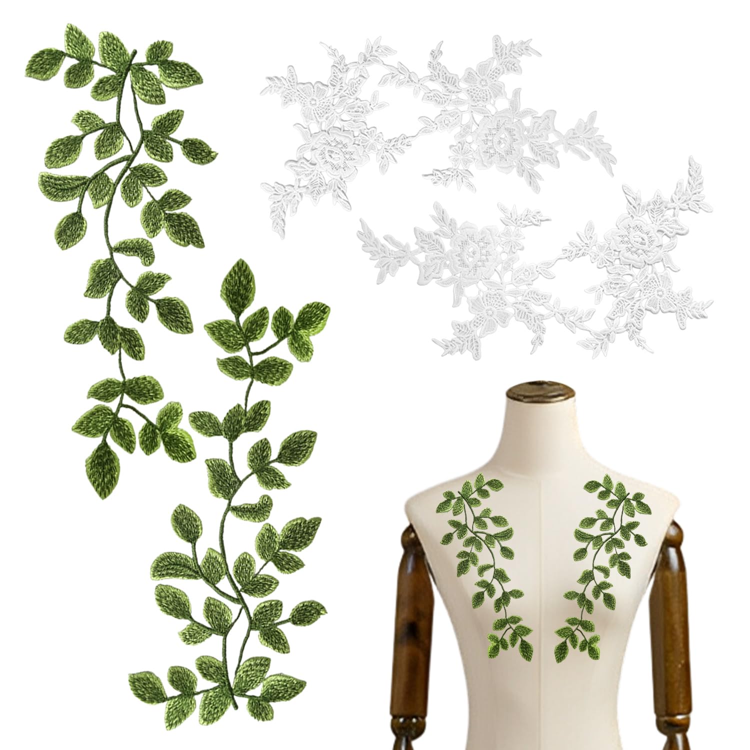 Yulakes 1 stuks 3D geborduurde kant applicatie, geborduurde kant hals bloemen strass tule bezet, kant applicatie bloemen borduurwerk patch voor DIY hals bruidsjurk (brons