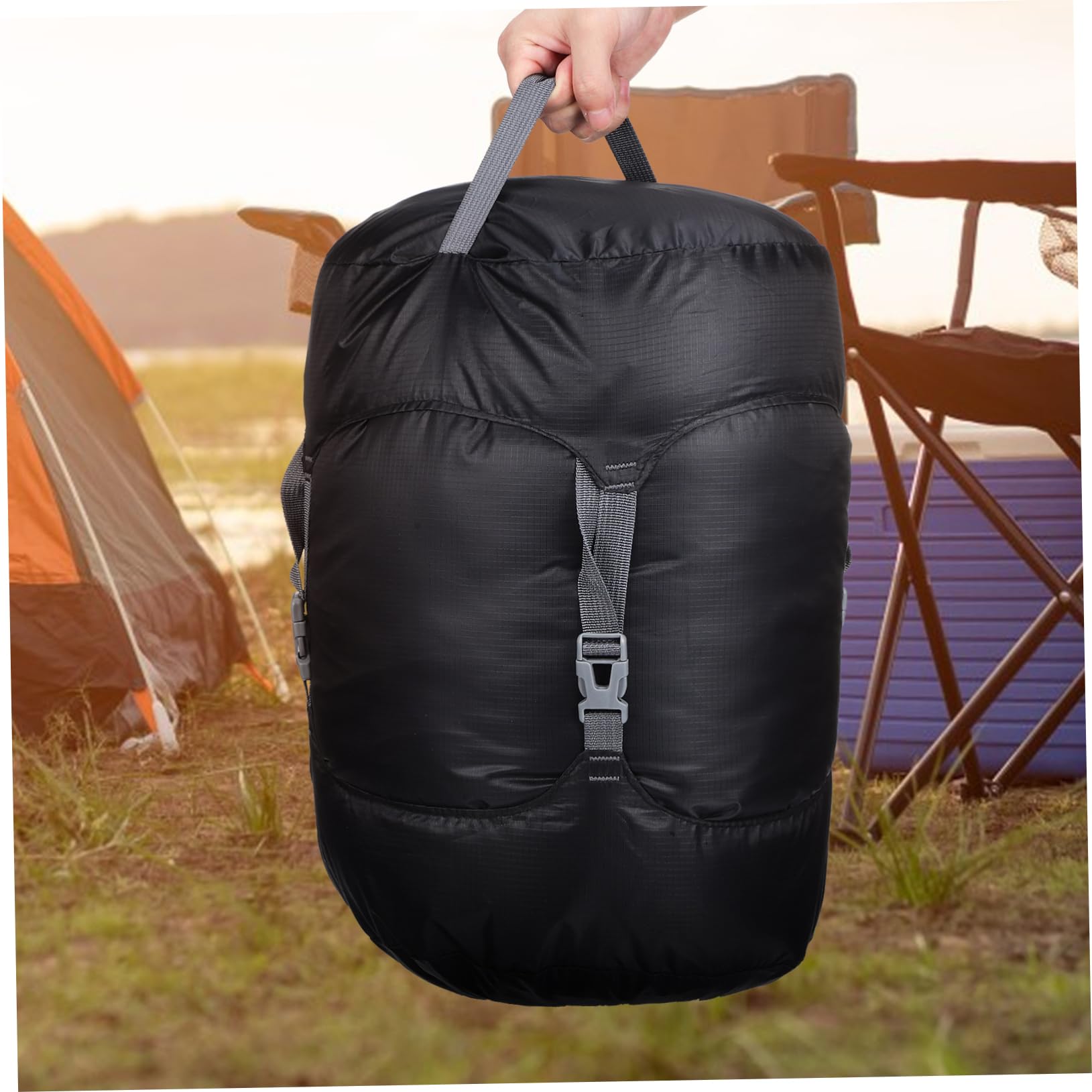 KOMBIUDA Compression Sack for Sleeping Bag Extra Drawstring Stuff Sack for Camping Travel and Outdoor Activities Buckle Space-Saving Design