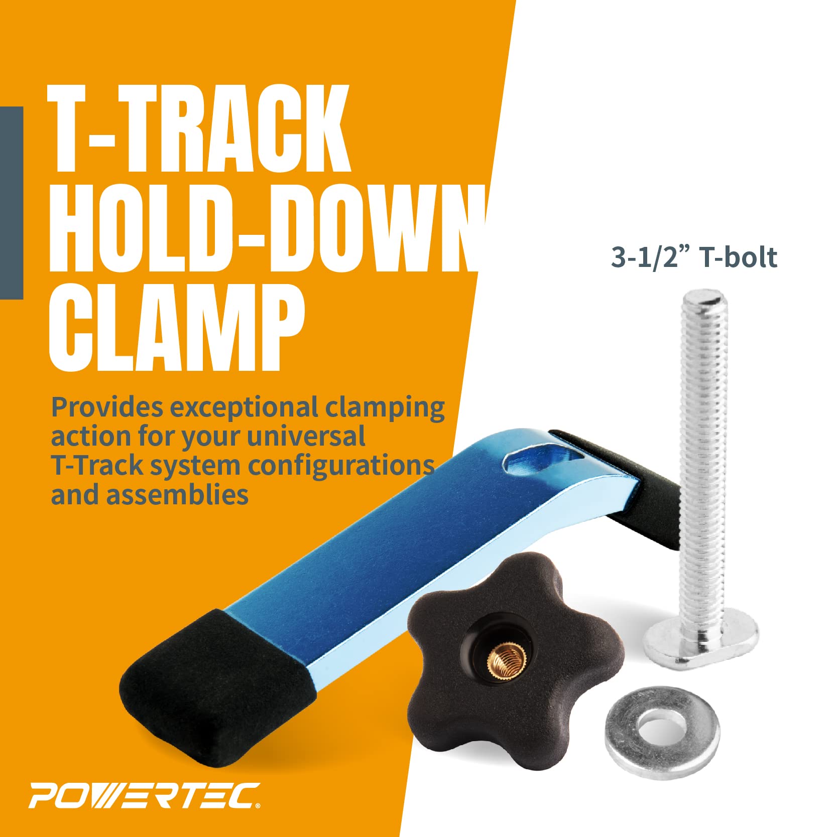 POWERTEC 71168-P3 T-Track Hold Down Clamps, 5-1/2" L x 1-1/8" Width, 6 PK - Image 2