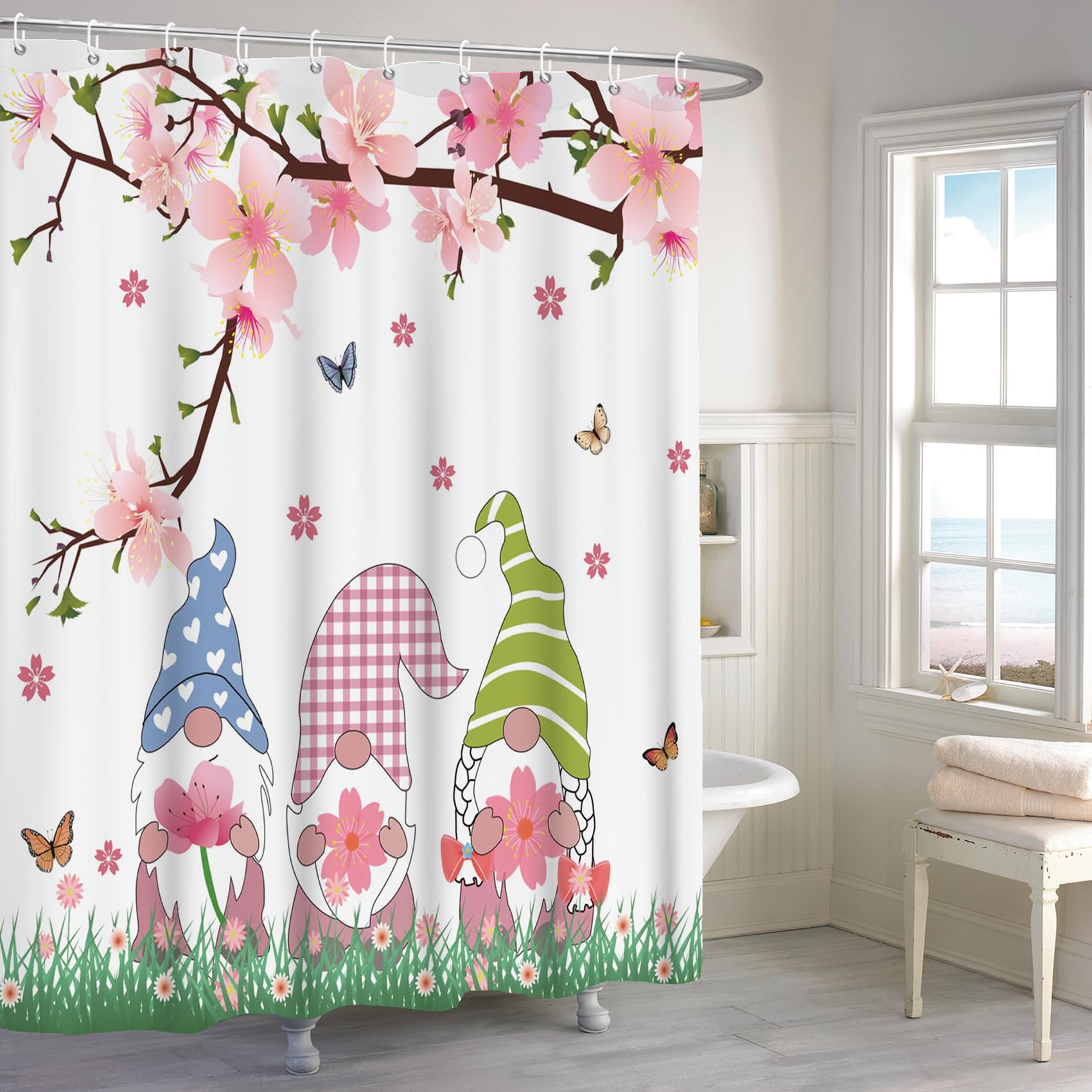 Rideau de douche imperméable Renaiss pour créer une ambiance spa à la maison
