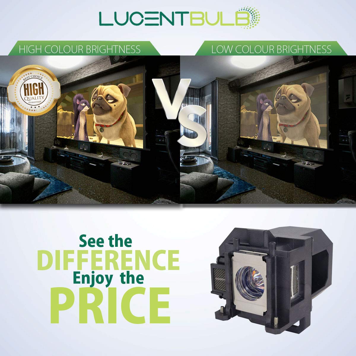 for Epson ELPLP53 / V13H010L53 Lamp Cartridge by LucentBulb fits PowerLite 1830 1915 1925W VS400 H341C H326C H326B H316C H315C EB-1830 EB-1900 EB-1910 EMP-1915