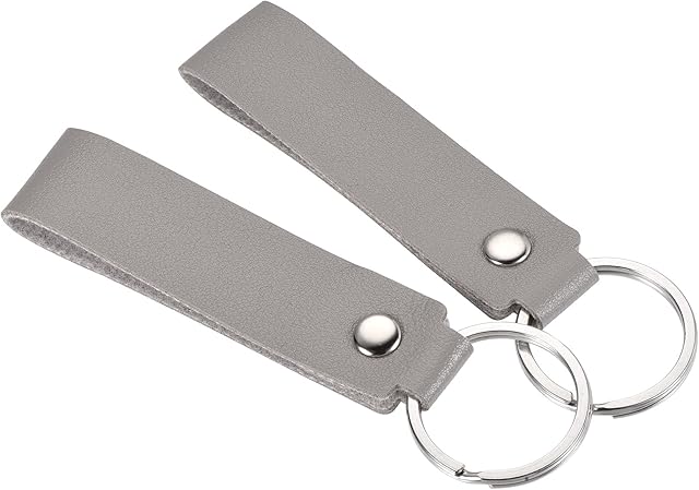 PATIKIL Leather Keychain, PU Circle Keyring Decoration Key Holder Lanyard Strap for Bag Wallet