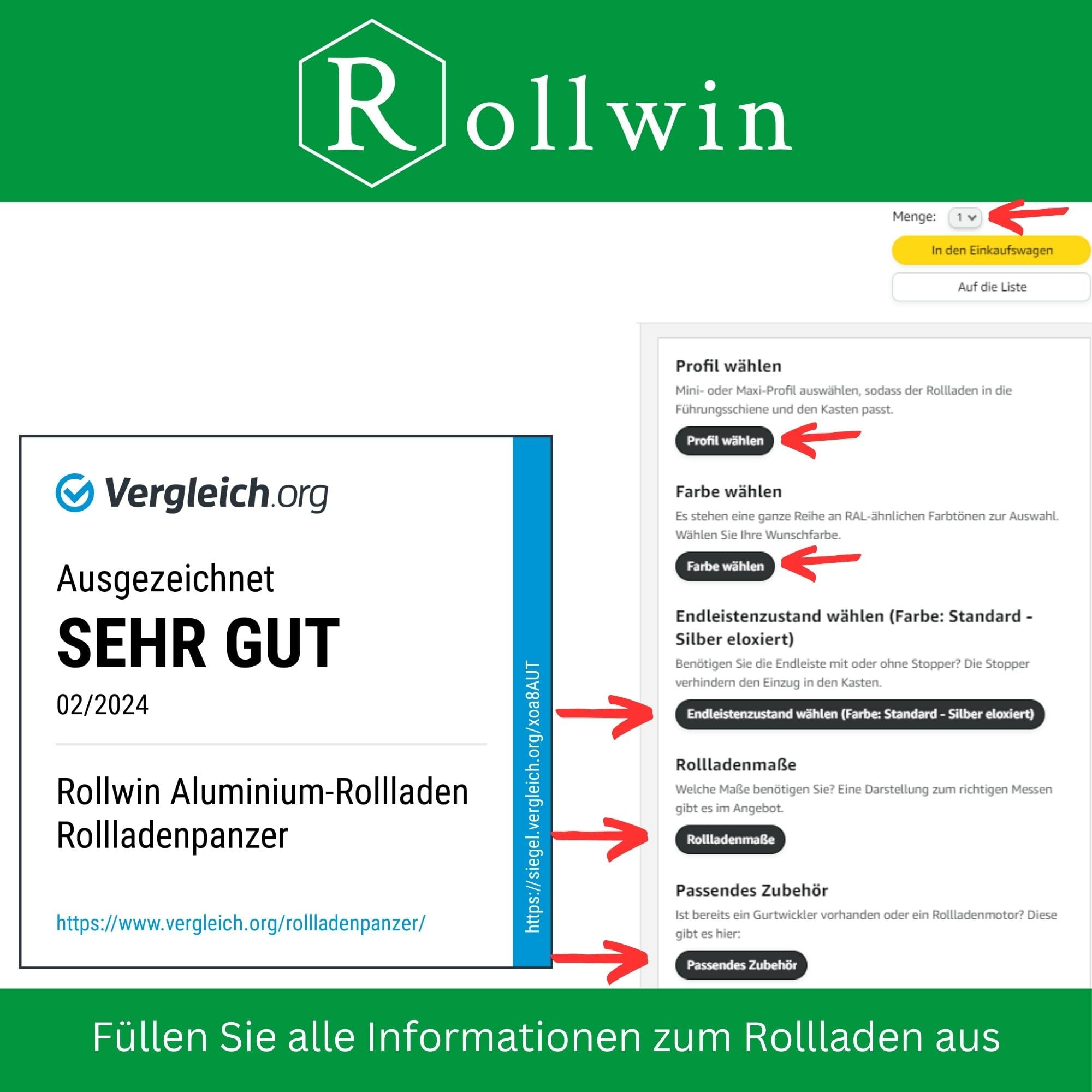 ROLLADEN ALU nach Maß Rolladenpanzer Aluminium Rollladenpanzer Lamelle mit Rollladendämmung Rollladenfenster Rollladentür Rollladen DEUTSCHE Produktion zum Einbauen Hier Konfigurieren »»