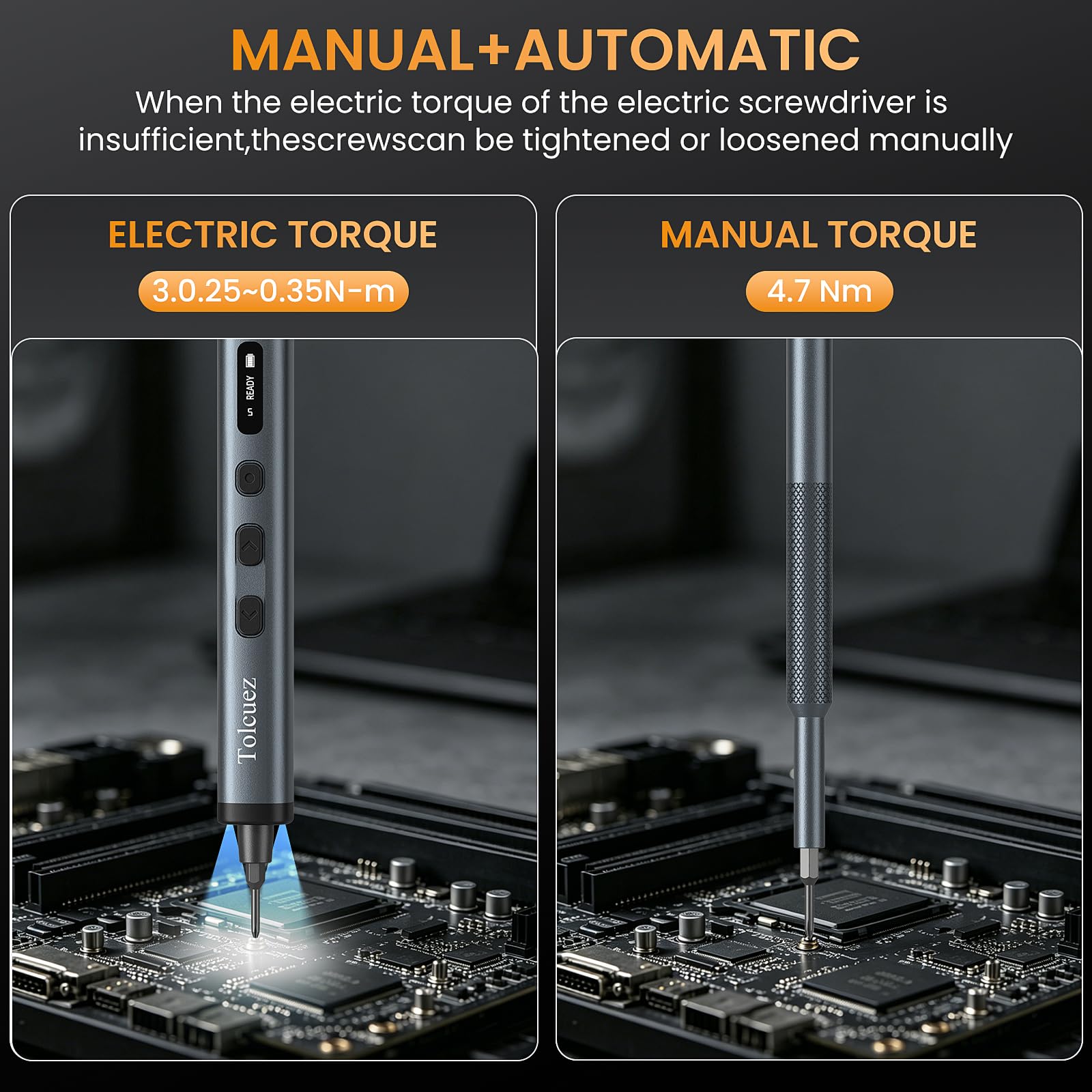 Mini destornillador eléctrico, juego de destornilladores de precisión de 78 piezas, equipado con una pantalla digital inteligente, 5 velocidades ajustables, cabeza magnética S2, adecuado para