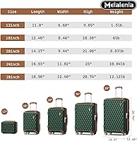 Amazon.com | Melalenia Luggage Sets 7 Piece Hard Shell Carry on