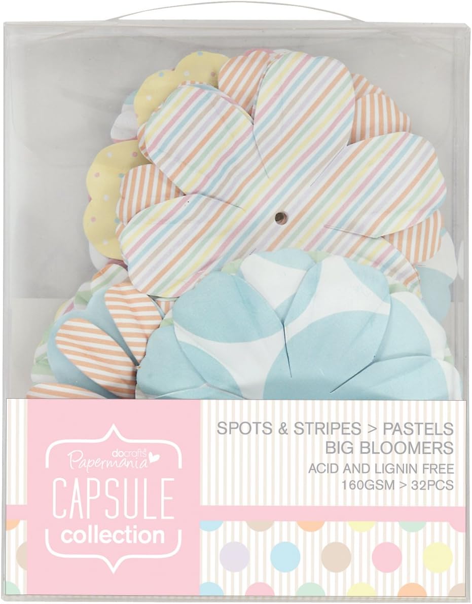 Papermania Spots/Stripes Pastels Big Bloomers Flowers