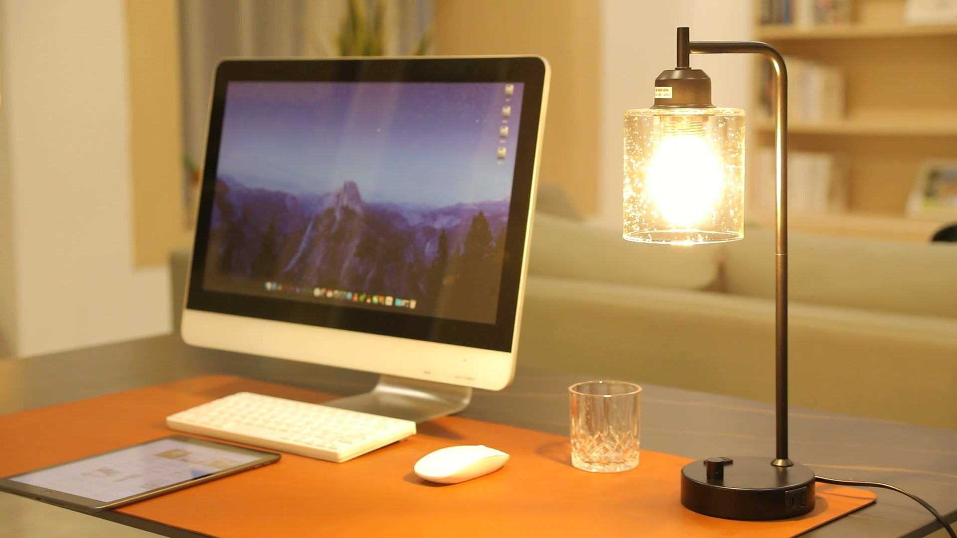 Industrial Bedside Table Lamp for Bedroom - Nightstand Lamps with USB C Charging Port, Fully Dimmable Black Ports and Outlets, Small Desk Glass Shade Office Living Room - Image 8