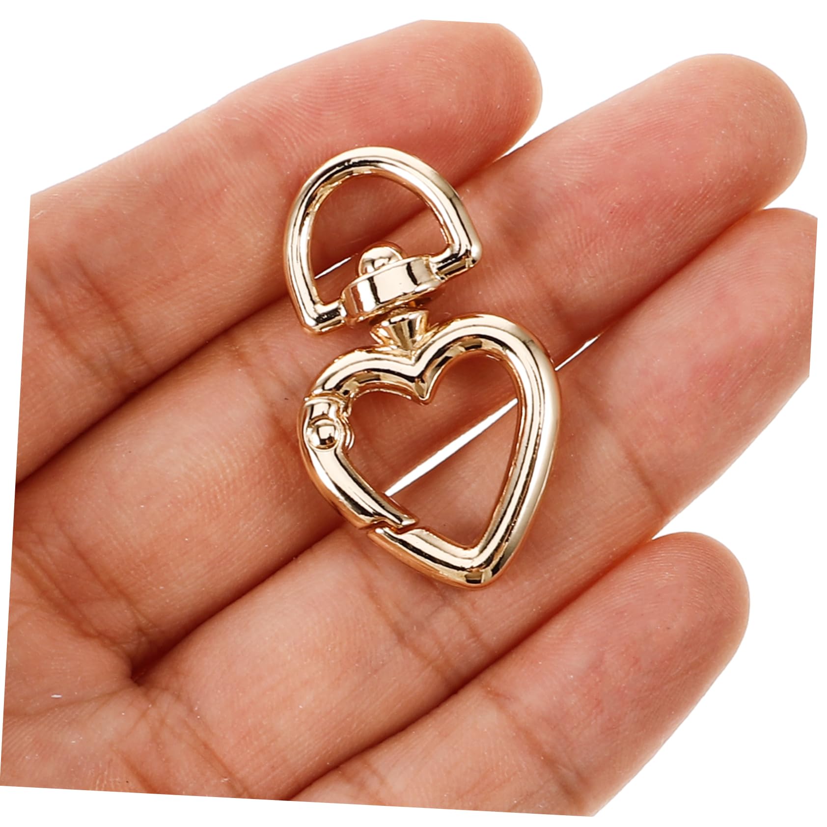 VILLCASE 50piezas Ganchos De Metal Forma De Corazón Mosquetones d Para Accesorios De Joyería y Bolsos Conectores De Clasp Para Manualidades
