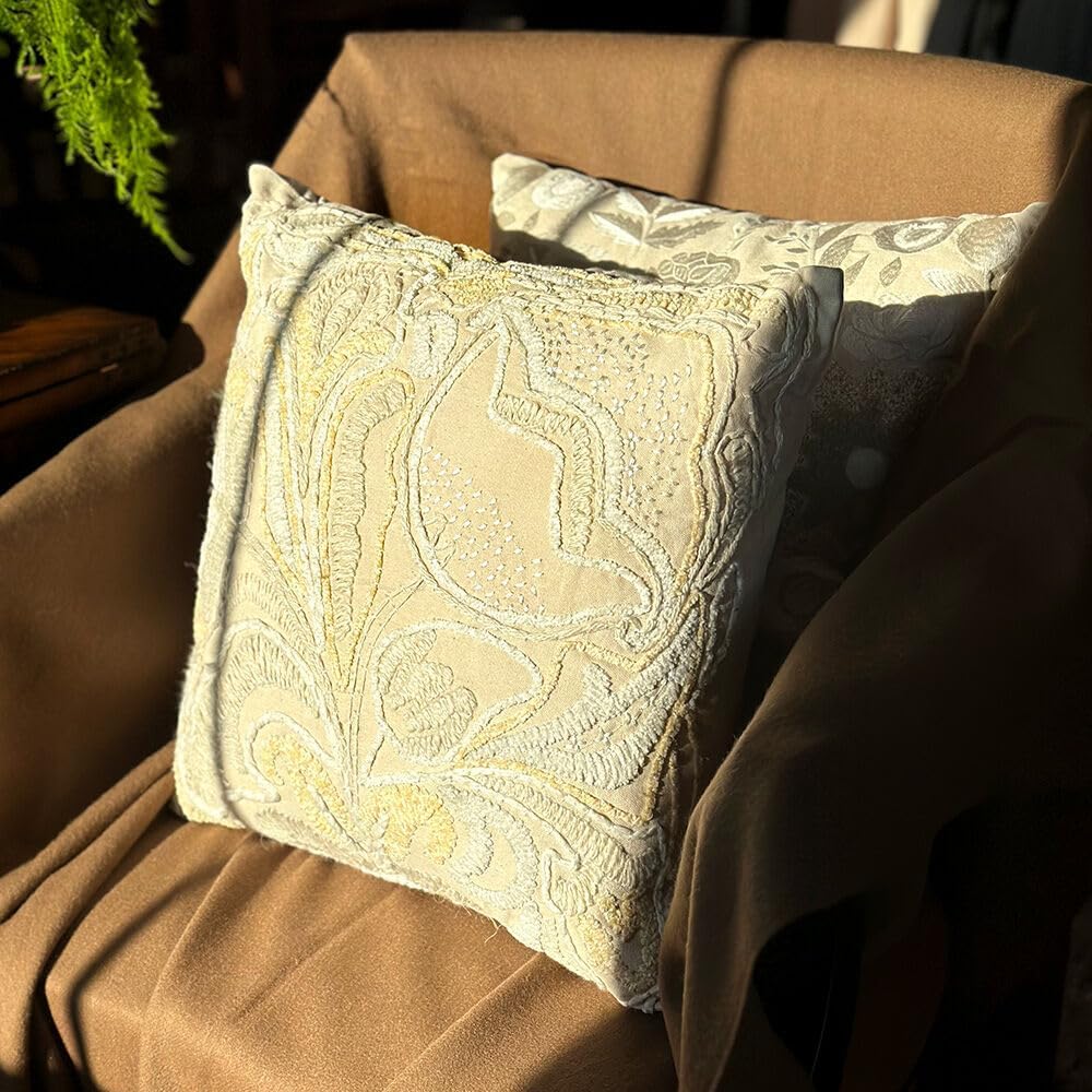 Decorative Pillow Home Decor Square Minimalist Modern Pillow for Sofa Living Room Bedroom Premium Pillow (Golden Leaves)