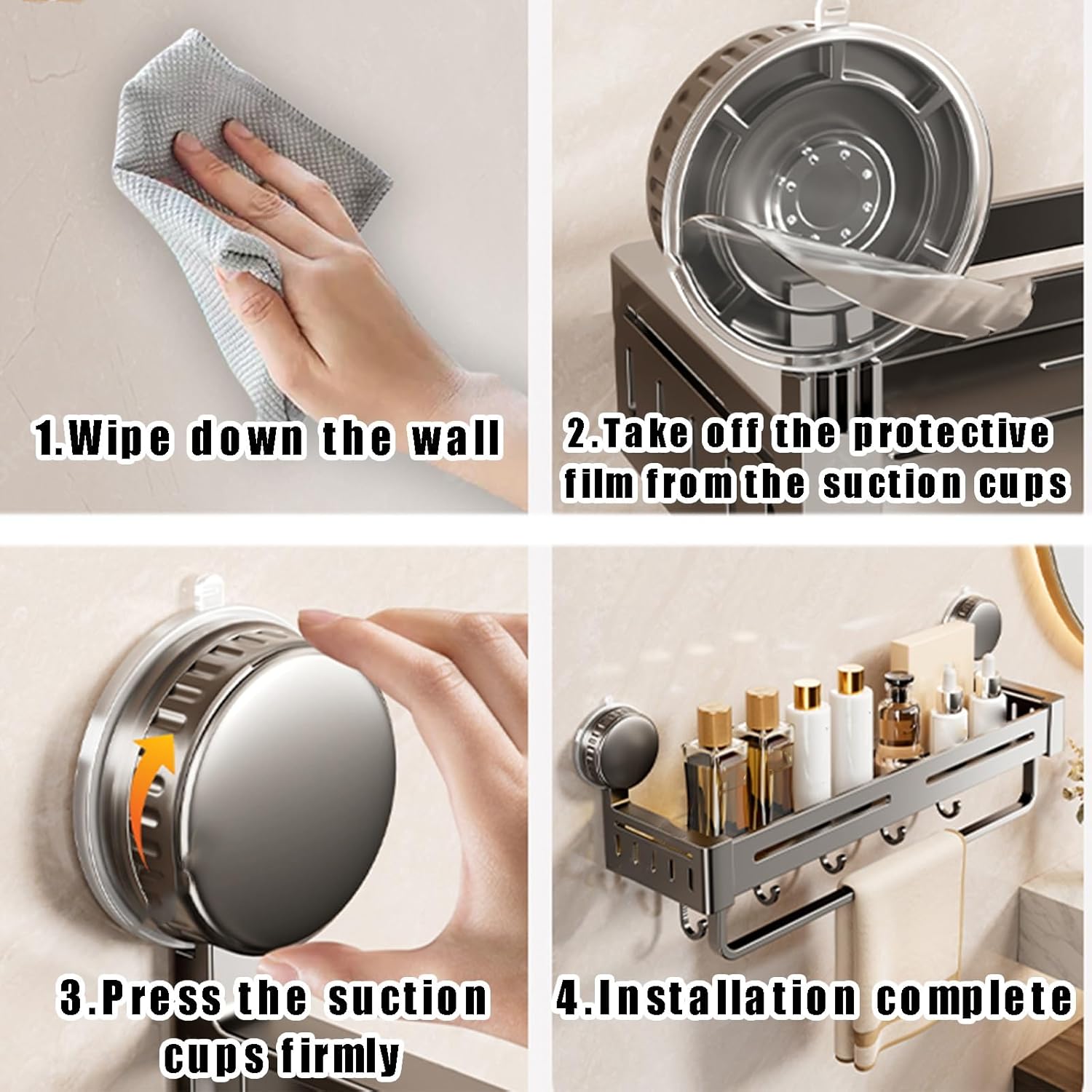 2-in-1 Towel Holder with Hooks, Rust-Free Aluminum Towel Rack, 11.8/15.7/20" Storage nizer for Bathroom Kitchen, Heavy-Duty Household Towel Hanger