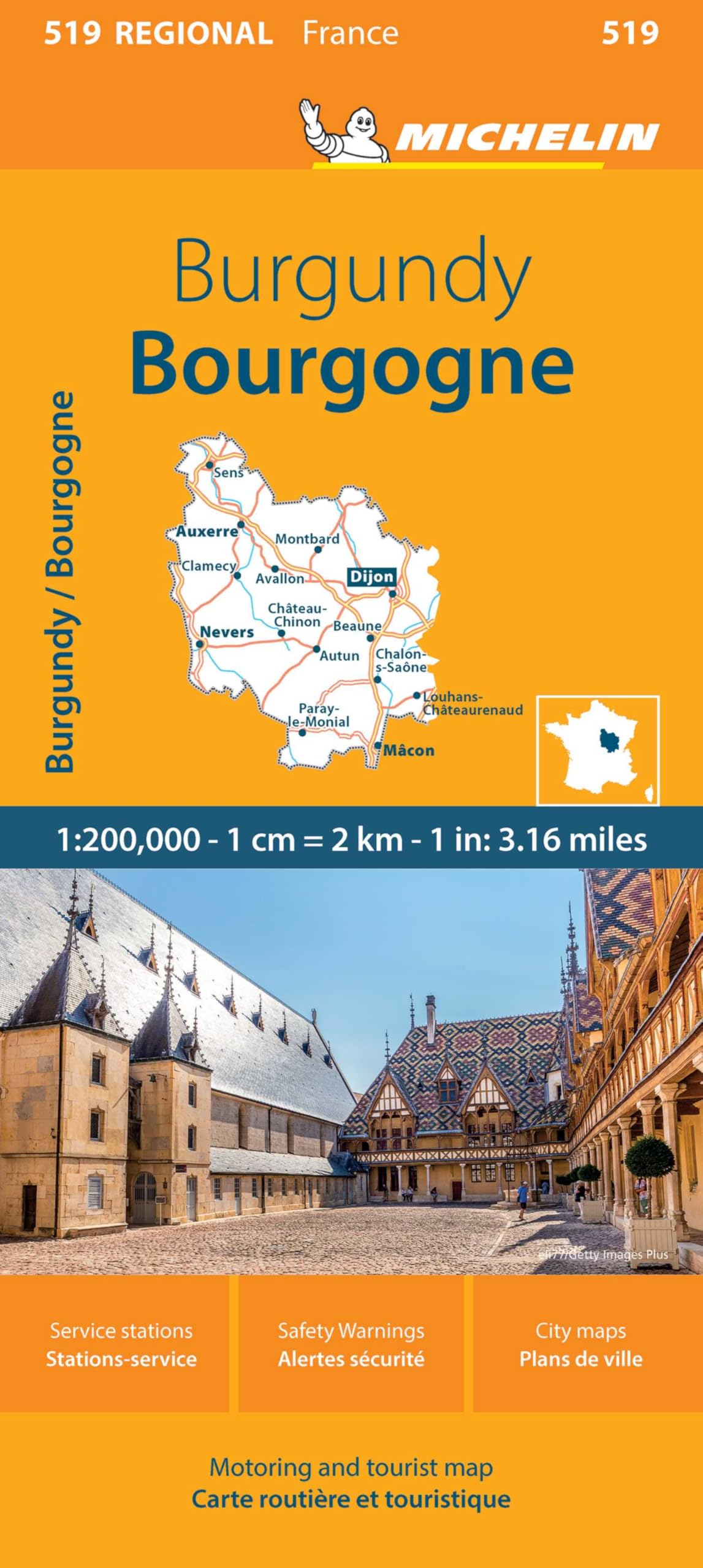 Burgundy - Michelin Regional Map 519: Straßen- und Tourismuskarte 1:200.000 (Michelin Maps, 519)