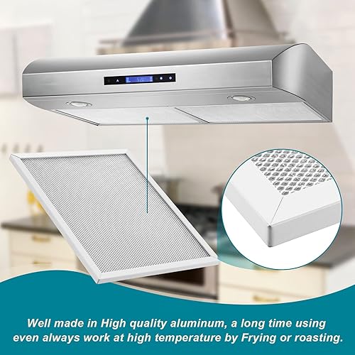 Miniatura 3 de Fietrexa BPS1FA30 - Filtro de grasa de aluminio para campana extractora, 11-34 x 14-14 x 38 pulgadas, repuesto para Broan QS1 30 pulgadas y Nutone