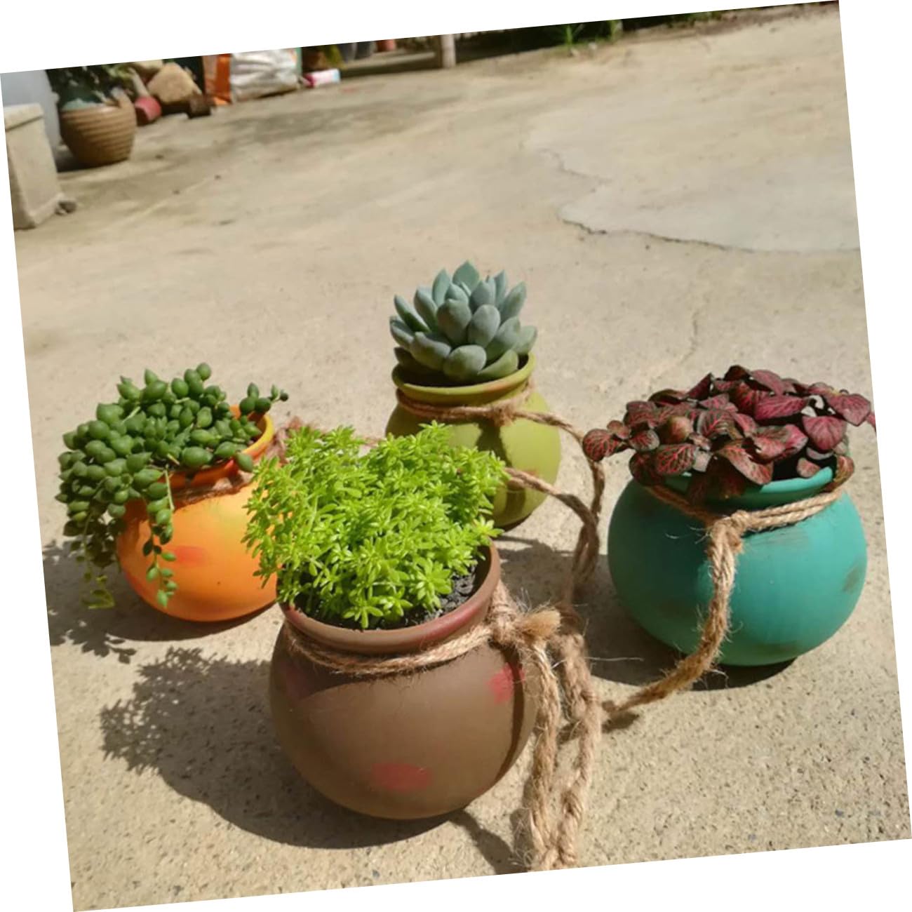 Abaodam 1 Set Pot de Fleurs Suspendu en Céramique, Décoration Élégante