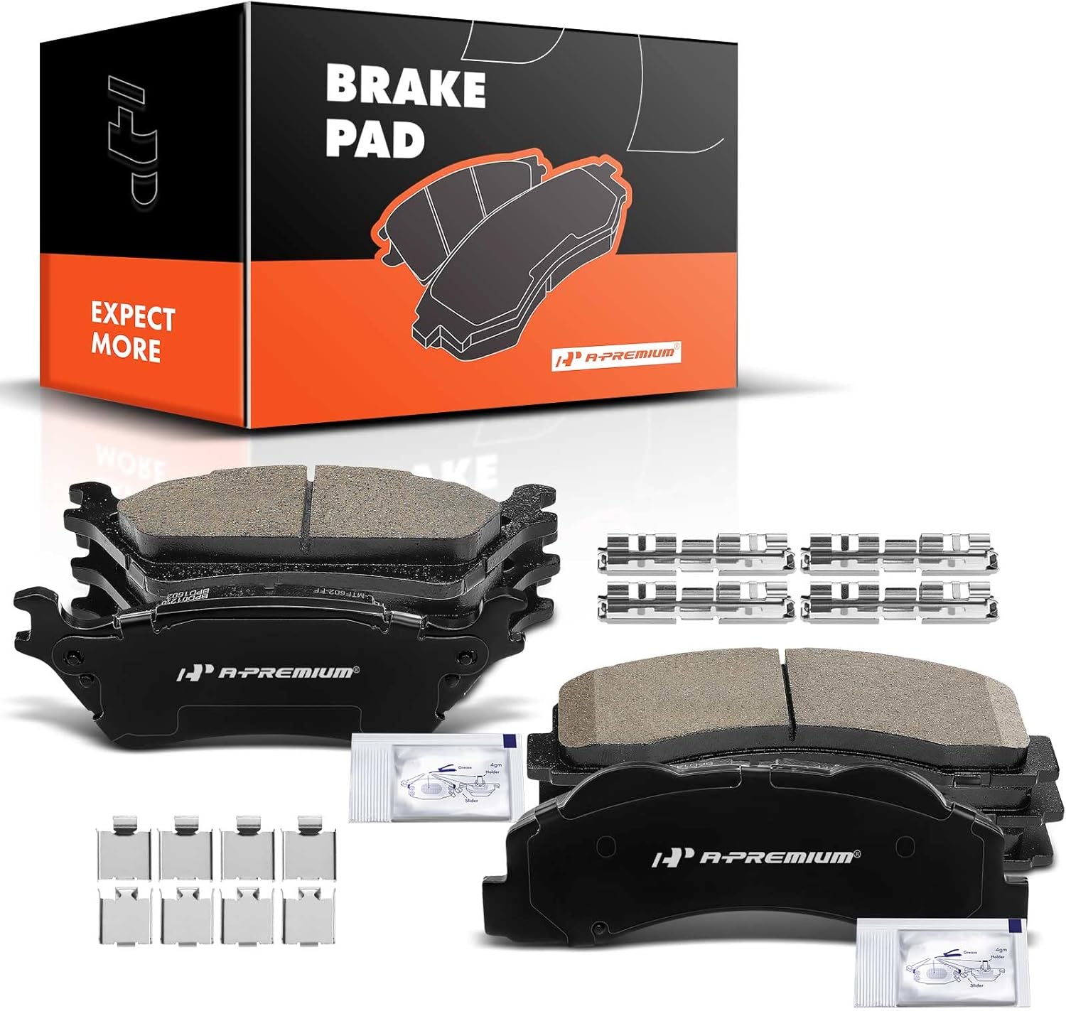 A-Premium Front and Rear Ceramic Brake Pads Set Compatible with Ford Models - For F-150 2012-2020, with Hardware, 8-Pack