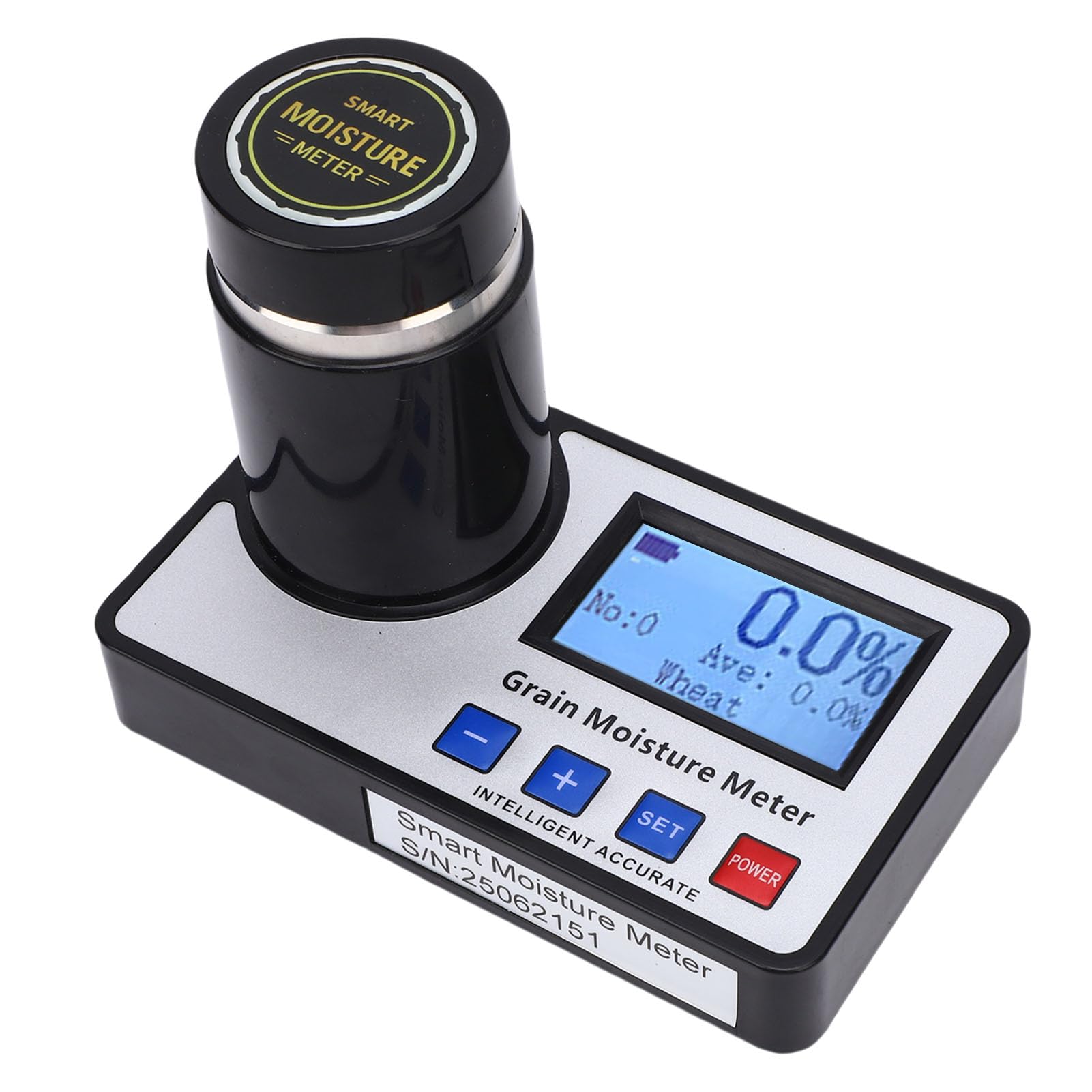 Cryfokt Probador de Humedad de Granos de Alta Precisión con Compensación Automática de Temperatura para 19 Granos de café, Trigo, Cacao, 6,3 X 4,7 X 3,8 Pulgadas