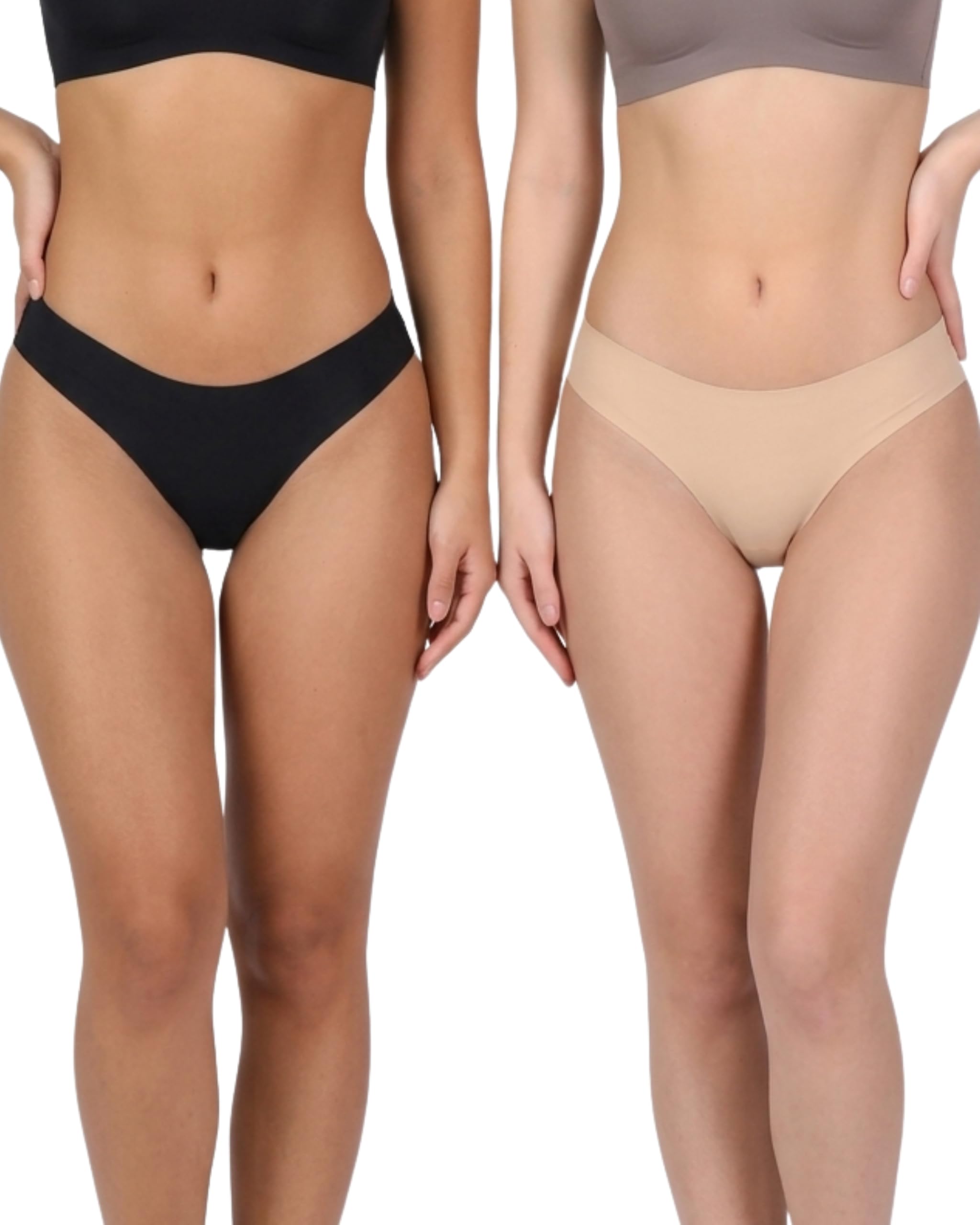 oh so u InvisiAir No Show Low Waist Brazilian Brief for Women | Seamless Laser-Cut Panty | Moisture Wicking | 4-Way Stretch | Cotton Gusset | Tagless Comfort Fit |(Pack of 2)-picture-36