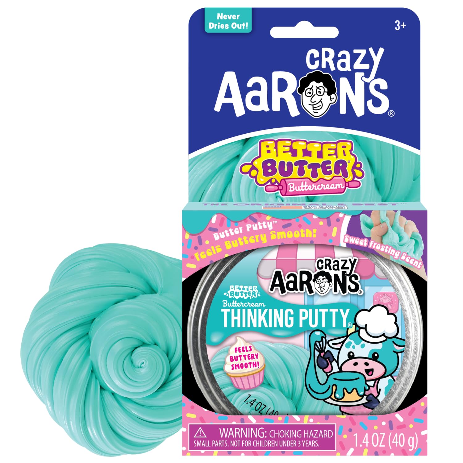 Crazy Aaron's Thinking Putty 3.5" - Better Butter Buttercream - Putty for Kids and Adults - Creative and Endless Fun, Stress Relief Therapy Toys, Never Dries Out