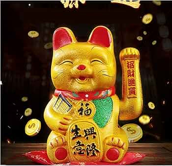 Lucky Cat,Beckoning Ceramic Maneki Neko Lucky Fengshui Cat
